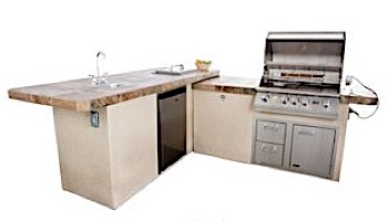 Lion Premium Grill Islands Commercial Q with Rock or Brick Propane | 90117LP