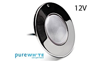 J&J Electronics PureWhite LED Pool Light HI Series | 12V Equivalent to 500W 50' Cord | LPL-F3W-12-50-P