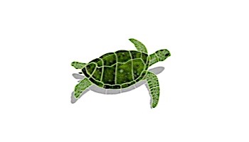 Ceramic Mosaic Sea Turtle Green | Large 27" x 35" Right Facing | STUGRERL