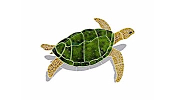 Ceramic Mosaic Sea Turtle Brown Right Facing with Shadow Junior | 9" x 12" | STSBRORJ