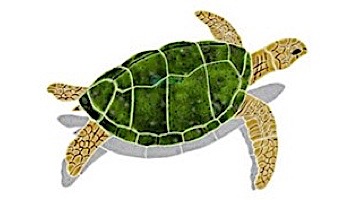 Ceramic Mosaic Sea Turtle Brown Right Facing Junior | 9" x 12" | STUBRORJ