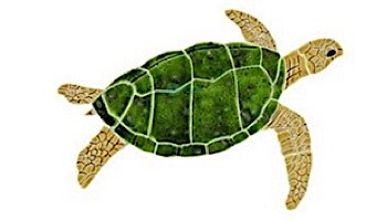 Ceramic Mosaic Sea Turtle Brown Right Facing with Shadow Small | 18" x 26" | STSBRORS