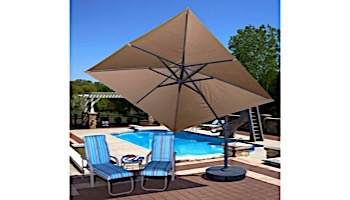 Santorini II Cantilever Umbrella | 10ft Square | Sunbrella Acrylic Beige | NU6045