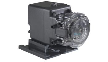 Stenner Classic Series Peristalic Pump with 7.5 Gallon Tank System | Single Head Fixed Output | 3GPD 230V 50Hz .236" Europe UV Black 25PSI | S7G45MFL1C4SWAA