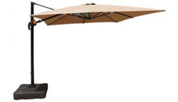 Santorini II Cantilever Umbrella | 10ft Square | Sunbrella Acrylic Stone | NU6055