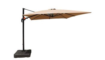 Santorini II Cantilever Umbrella | 10ft Square | Sunbrella Acrylic Stone | NU6055