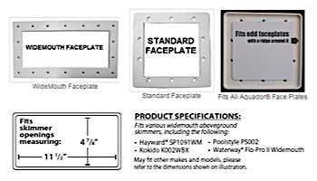 SimPoolTec Above Ground Skimmer Plug | 11-1/2" x 4-7/8" | Widemouth Faceplate | AGWM-H2
