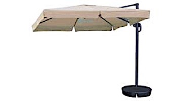 Santorini II Cantilever Umbrella with Valance | 10ft Square | Sunbrella Acrylic Stone | NU6185