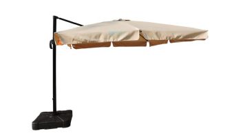 Santorini II Cantilever Umbrella with Valance | 10ft Square | Sunbrella Acrylic Beige | NU6175