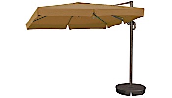 Santorini II Cantilever Umbrella with Valance | 10ft Square | Sunbrella Acrylic Stone | NU6185