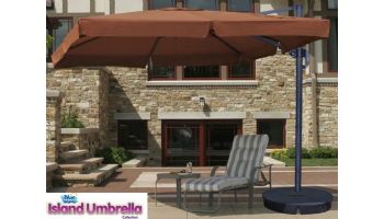 Santorini II Cantilever Umbrella with Valance | 10ft Square | Sunbrella Acrylic Stone | NU6185
