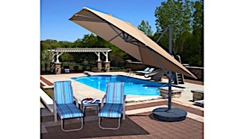 Santorini II Cantilever Umbrella with Valance | 10ft Square | Sunbrella Acrylic Stone | NU6185
