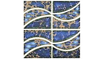 US Pool Tile Beachwave Series | Terra Blue | BWV07