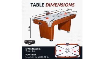 Hathaway Midtown 6-Foot Air Hockey Table with LED Scoring | Cherry Finish | NG1037 BG1037
