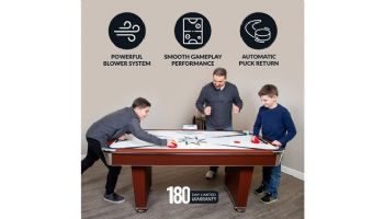 Hathaway Midtown 6-Foot Air Hockey Table with LED Scoring | Cherry Finish | NG1037 BG1037
