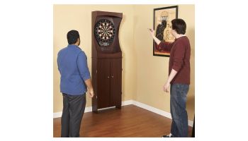 Hathaway Outlaw Free Standing Dartboard and Cabinet Set | Cherry | NG1040 BG1040