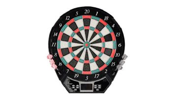 Hathaway Outlaw Electronic Dartboard and 81-in Free-Standing Cabinet | Cherry Finish | NG1040 BG1040