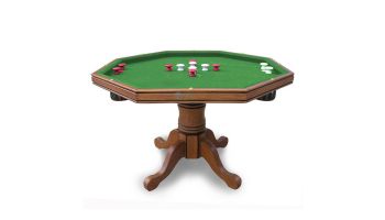 Hathaway Oak 3-In-1 Poker Table with 4 Arm Chairs | Dark Oak Finish | NG2351 BG2351