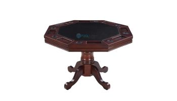 Hathaway Kingston Walnut 3-In-1 Poker Table with 4 Arm Chairs | Walnut Finish | NG2366 BG2366