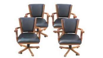 Hathaway Kingston Oak Poker Table Arm Chairs | Set of 4 | Dark Oak Finish | NG2351CH BG2351CH