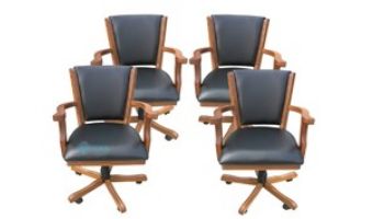 Hathaway Kingston Walnut Poker Table Arm Chair | Set of 4 | NG2366CH BG2366CH