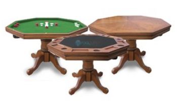 Hathaway Kingston Walnut 3-In-1 Poker Table with 4 Arm Chairs | Walnut Finish | NG2366 BG2366