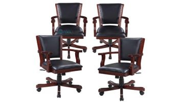 Hathaway Kingston Walnut Poker Table Arm Chair | Set of 4 | NG2366CH BG2366CH