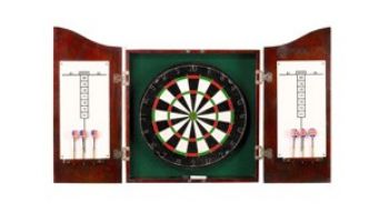 Hathaway Centerpoint Solid Wood Dartboard & Cabinet Set | Dark Cherry | NG1041CH BG1041CH