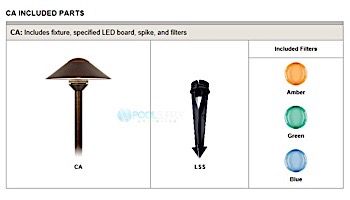 FX Luminaire CA 1 LED Path Light | White Gloss | 24" Riser | CA1LED24RWG KIT