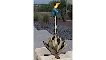 Desert Steel Blue Agave Garden with Torch | Large | 451-030VT