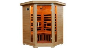 HeatWave Santa Fe 3-Person Hemlock Corner Infrared Sauna with 7 Carbon Heaters | SA2412DX