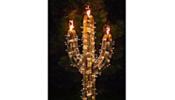 Desert Steel Saguaro Cactus with Garden Torch | 5-Foot | 150-052VT