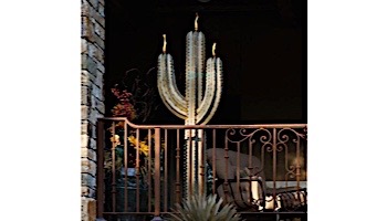 Desert Steel Saguaro Cactus with Garden Torch | 5-Foot | 150-052VT