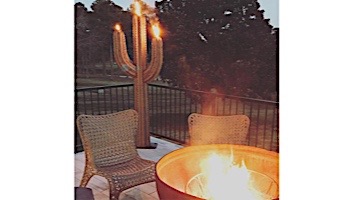 Desert Steel Saguaro Cactus with Garden Torch | 5-Foot | 150-052VT