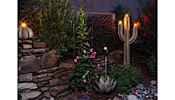 Desert Steel Saguaro Cactus with Garden Torch | 5-Foot | 150-052VT