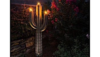 Desert Steel Saguaro Cactus with Garden Torch | 5-Foot | 150-052VT