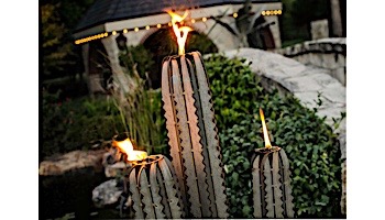 Desert Steel Saguaro Cactus with Garden Torch | 5-Foot | 150-052VT