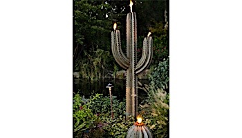 Desert Steel Saguaro Cactus with Garden Torch | 5-Foot | 150-052VT