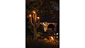 Desert Steel Saguaro Cactus with Garden Torch | 5-Foot | 150-052VT