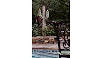 Desert Steel Saguaro Cactus with Garden Torch | 5-Foot | 150-052VT