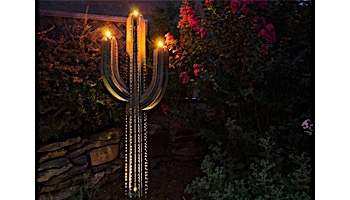 Desert Steel Saguaro Cactus with Garden Torch | 6.5-Foot | 151-062VT