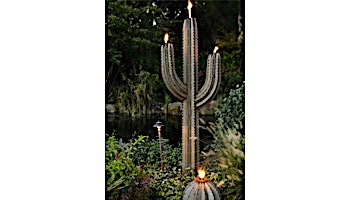 Desert Steel Saguaro Cactus with Garden Torch | 6.5-Foot | 151-062VT