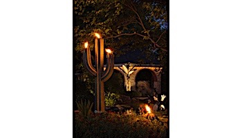 Desert Steel Saguaro Cactus with Garden Torch | 6.5-Foot | 151-062VT