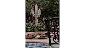 Desert Steel Saguaro Cactus with Garden Torch | 6.5-Foot | 151-062VT