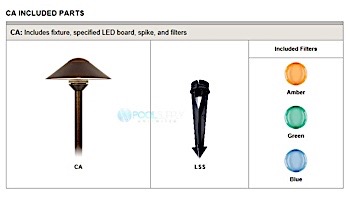 FX Luminaire CA 3 LED Pathlight | Black Wrinkle Finish | 12" Riser | CA-3LED-12R- BF KIT