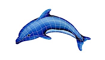 Artistry In Mosaics Dolphin Left Mosaic | Medium - 24" x 40" | DOLBLULM