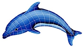 Artistry In Mosaics Dolphin Right with Shadow Mosaic | Small - 17" x 30" | DSHBLURS