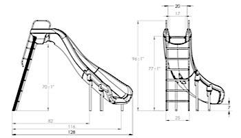 SR Smith Rogue2 Pool Slide | Right Curve | White | 610-209-5812