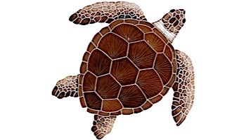 Artistry In Mosaics Loggerhead Turtle Brown Mosaic | Large - 20" x 20" | TLOBROL