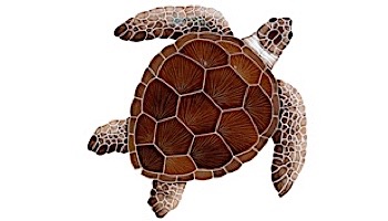 Artistry In Mosaics Loggerhead Turtle Brown Mosaic | Medium - 15" x 15" | TLOBROM